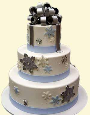 зимний свадебный торт 