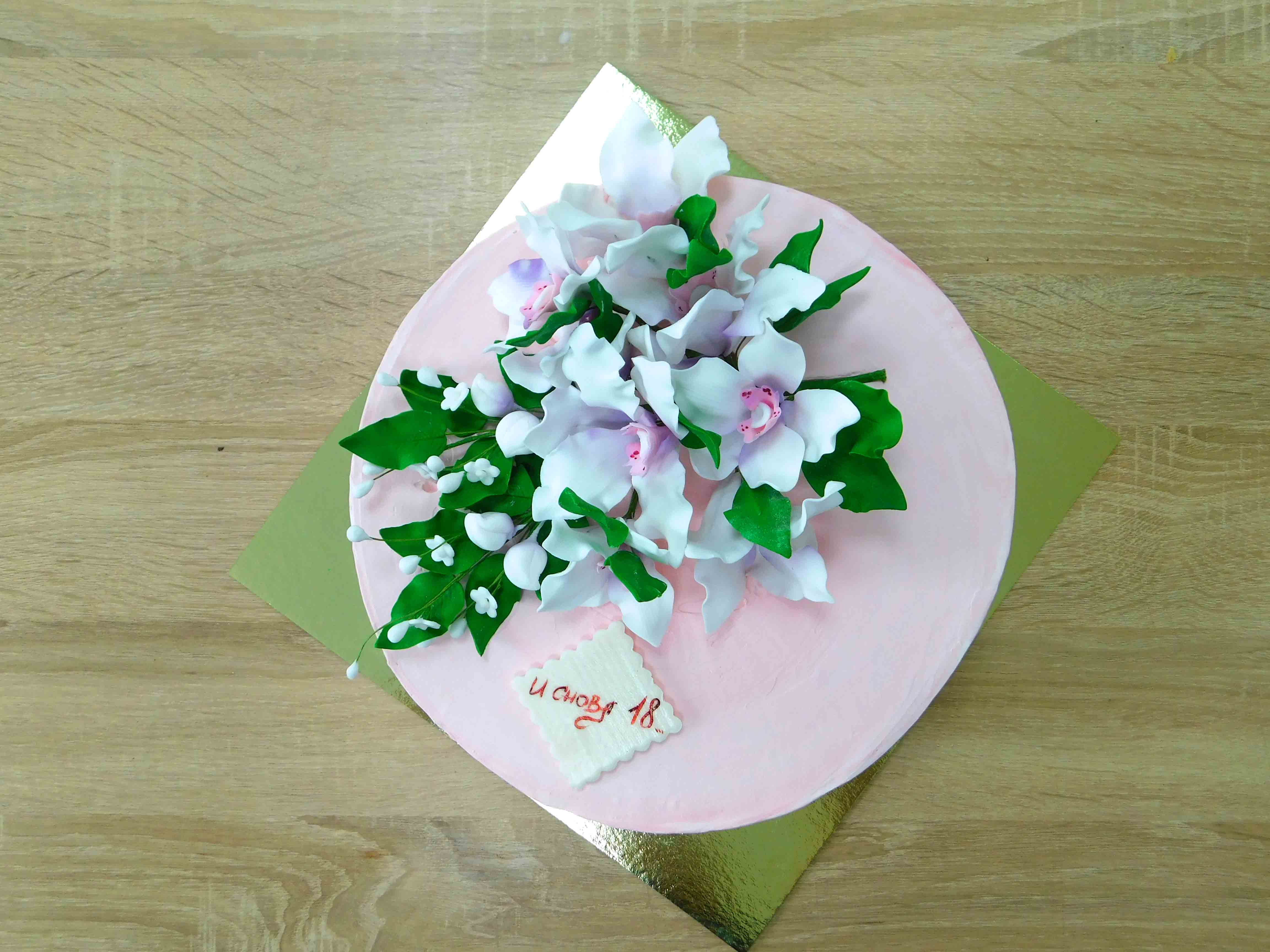 торт для  девушки на день рождения, торт с цветами, торт кремовый