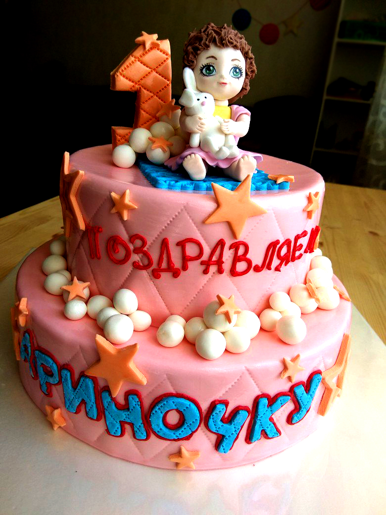 торт на 1 год для девочки, торт на день рождения девочке, торт на заказ
