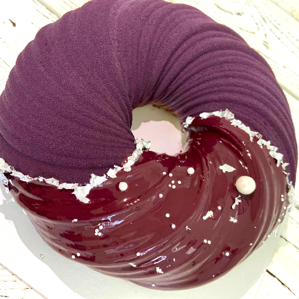 торт, муссовый, велюр, плетение, фиолетовый