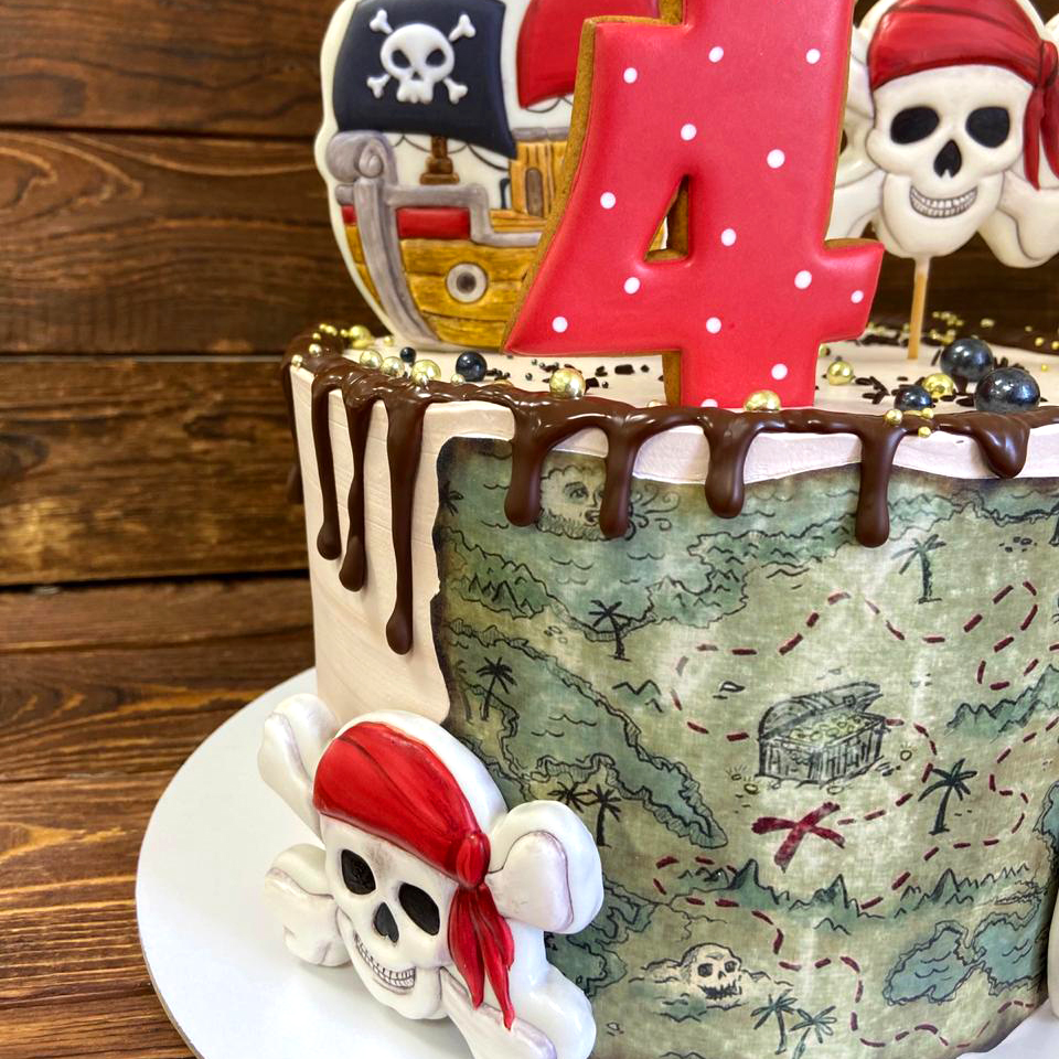 пиратский, торт, мальчику