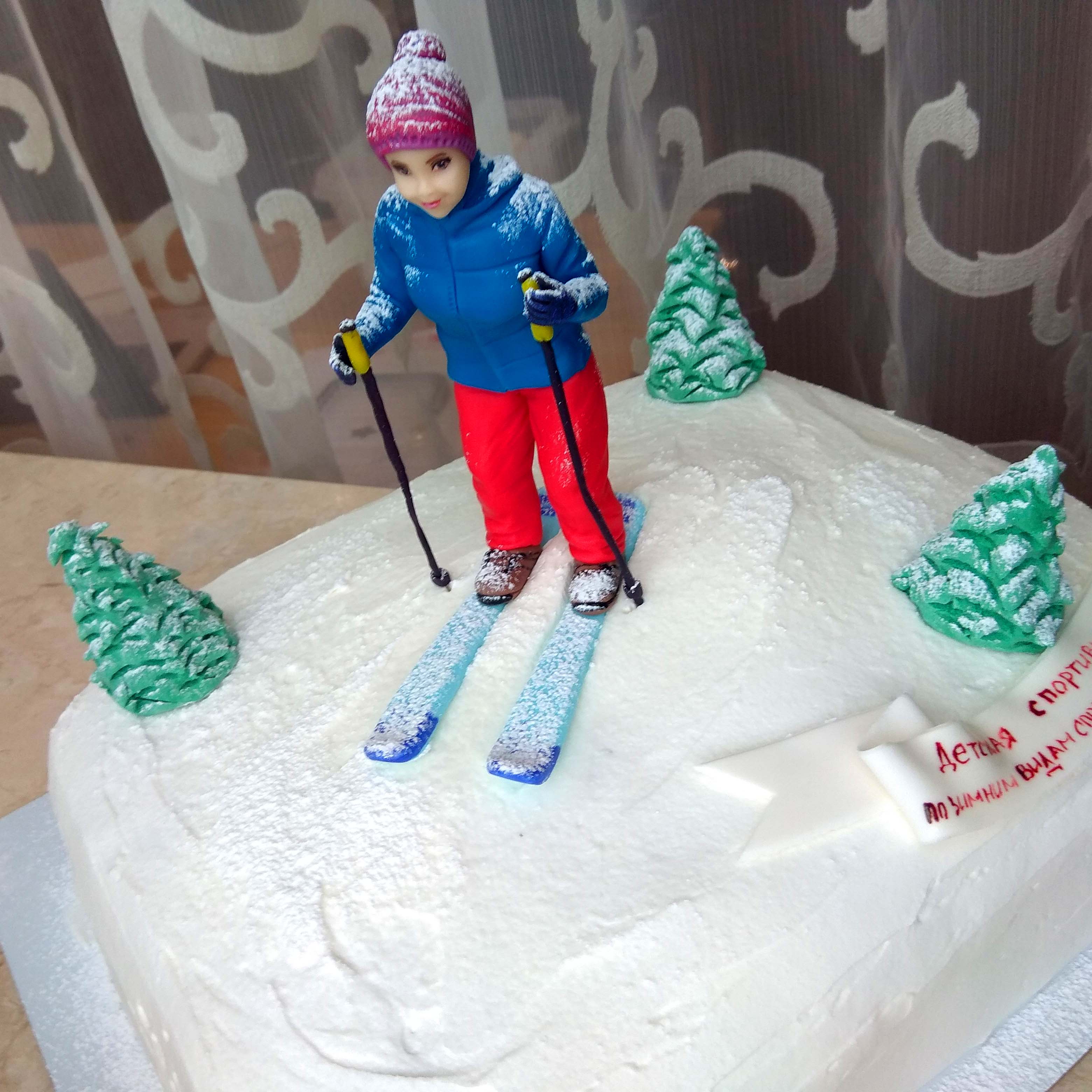 торт, лыжница, зимний