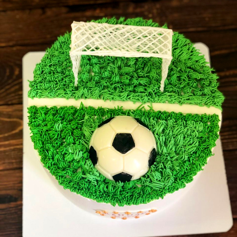 торт, футбол, ворота, мяч, трава