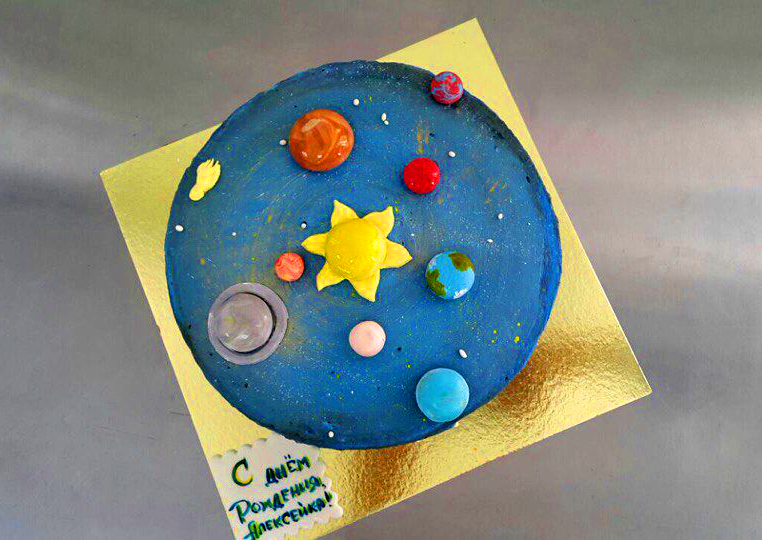 торт космос с планетами